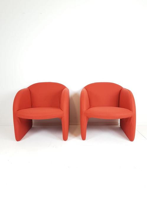 Set de 2 fauteuils Artifort Ben en tissu rouge brique Ploeg