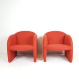 Set de 2 fauteuils Artifort Ben en tissu rouge brique Ploeg