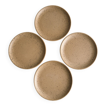 4 assiettes en grès moucheté vintage