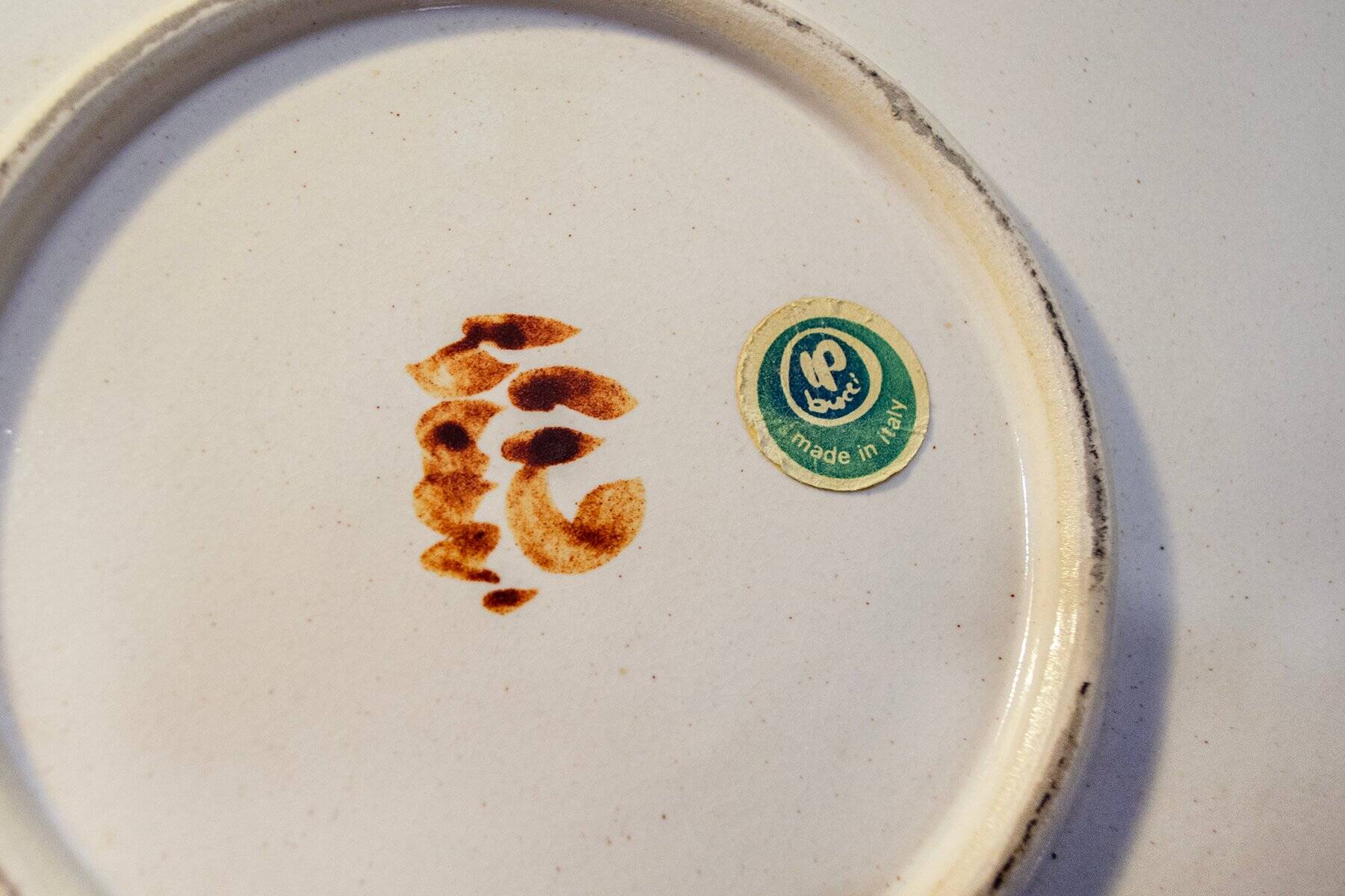 Ceramic plate by Franco Bucci for Pesaro Workshop, Italy, 1970s