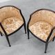 Pair of Ebonised Tub Armchairs with Floral Upholstery, France, Circa 1900