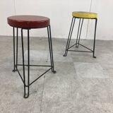 Pair of mid century industrial stools, 1950s