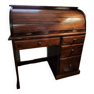 Solid wood secretary desk with removable curtain