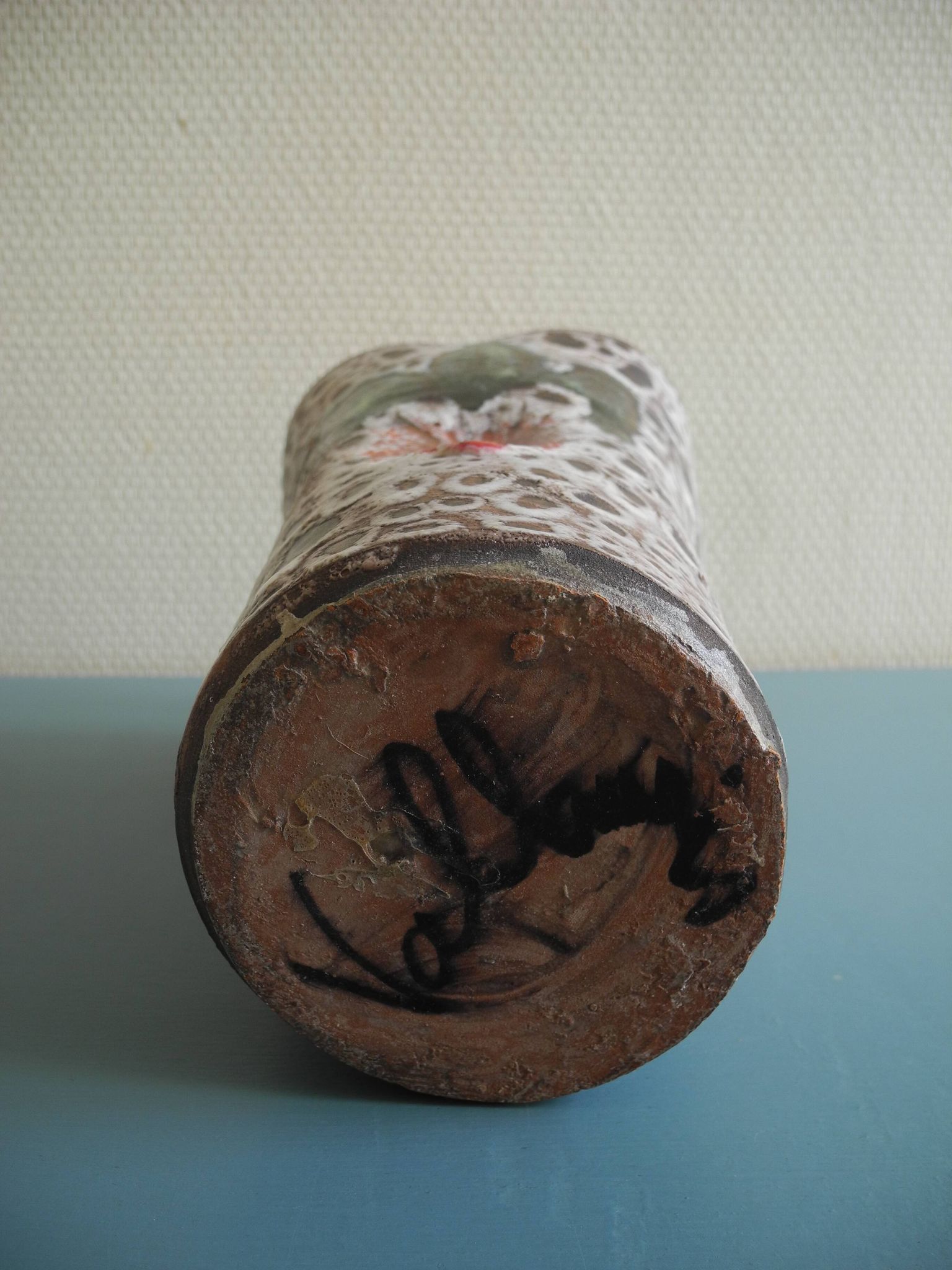 ceramic vase Vallauris fat lava vintage deco glazed ceramic vase 50s