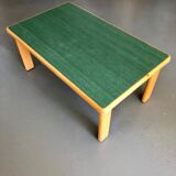 Rectangular coffee table in wood and dark green melamine
