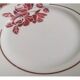Set of 7 flat ceramic plates Badonviller Red floral decoration