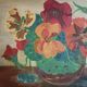Canvas, cloth, bouquet of flowers, signature