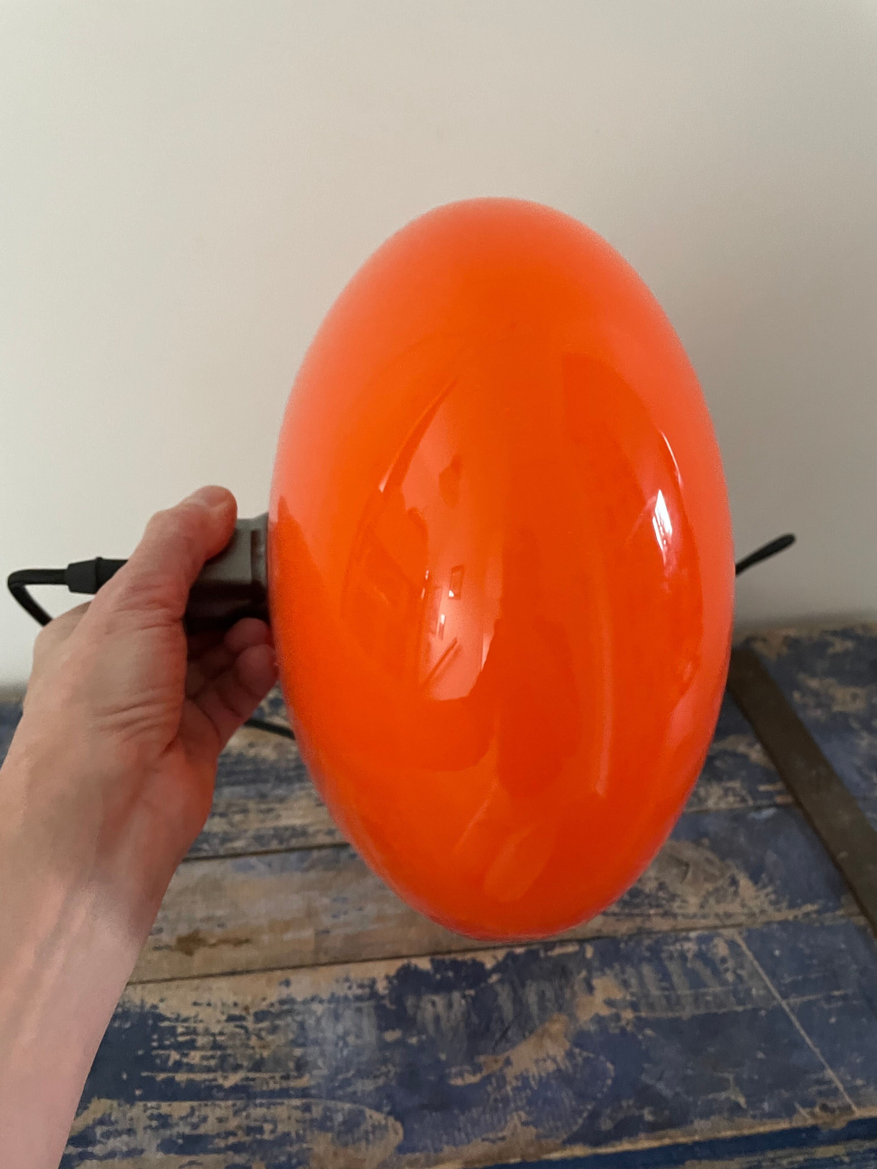 Newly electrified vintage orange pendant light