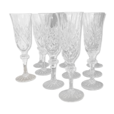 Lot de 10 flûtes cristal