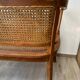 Art Deco wooden and cane bench