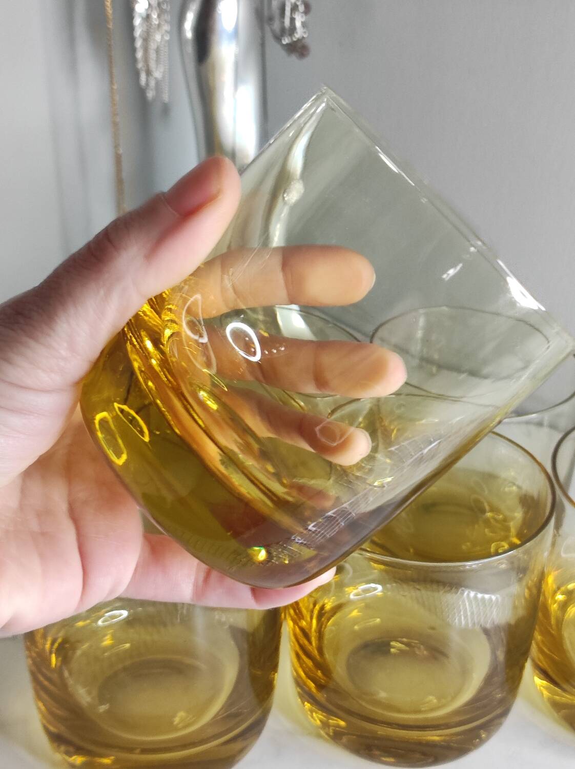 Verres ambré vintage