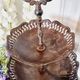 Large three-tiered fruit bowl in iron and brass, French style, rust.