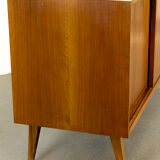 Midcentury Walnut Sideboard with sliding doors and drawers, 1950s