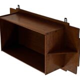 Art Deco wooden wall shelve rack in oak minimalist design