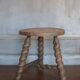 Vintage stool, old wooden stool, tripod stool