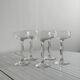 5 chiseled glass cocktail glasses.