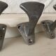 Set of 3 vintage steel hooks from a school.