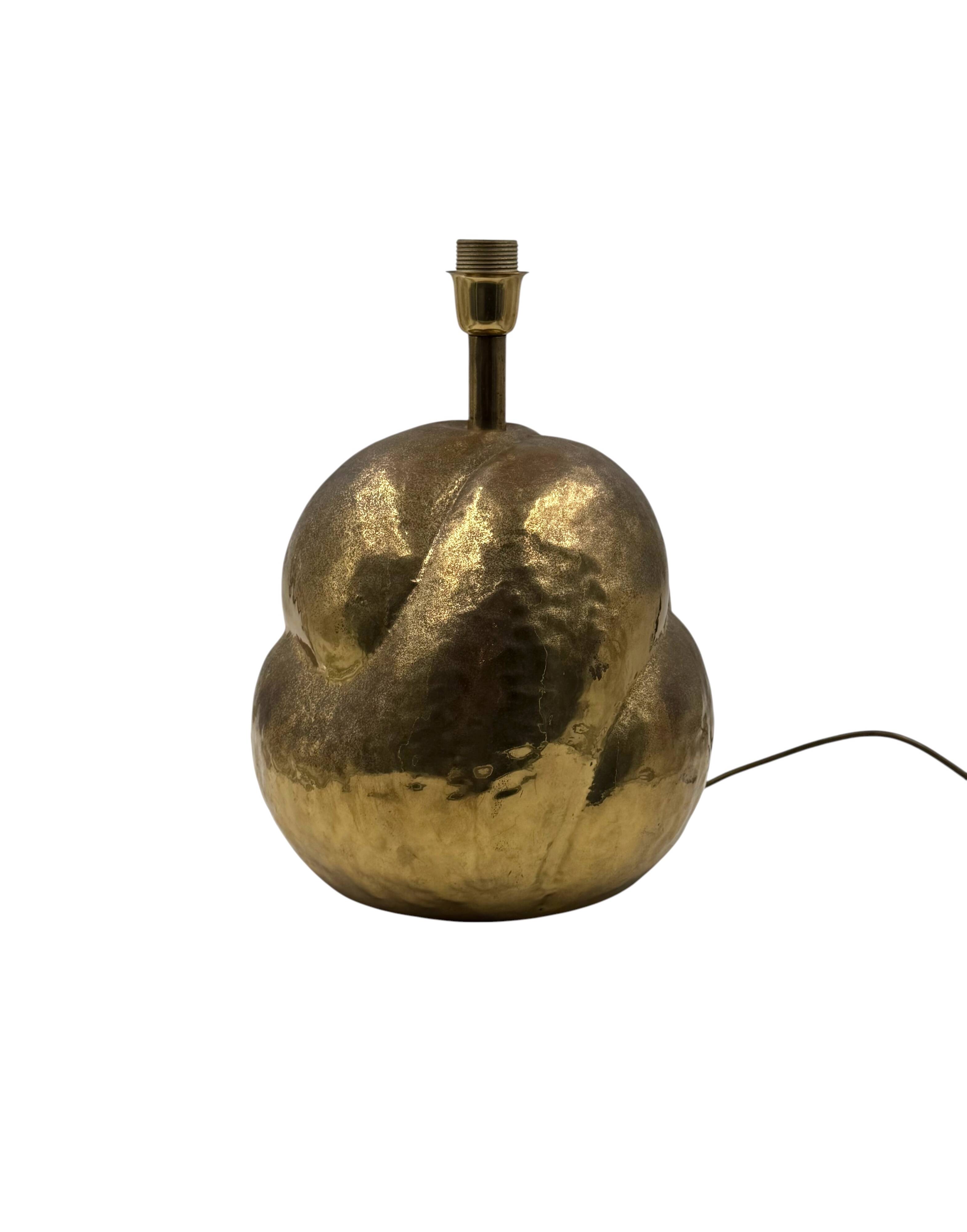 Organic modern brass table Lamp, Tommaso Barbi Italy 1970