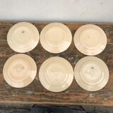 6 Vintage flat plates in Luneville earthenware evreux model