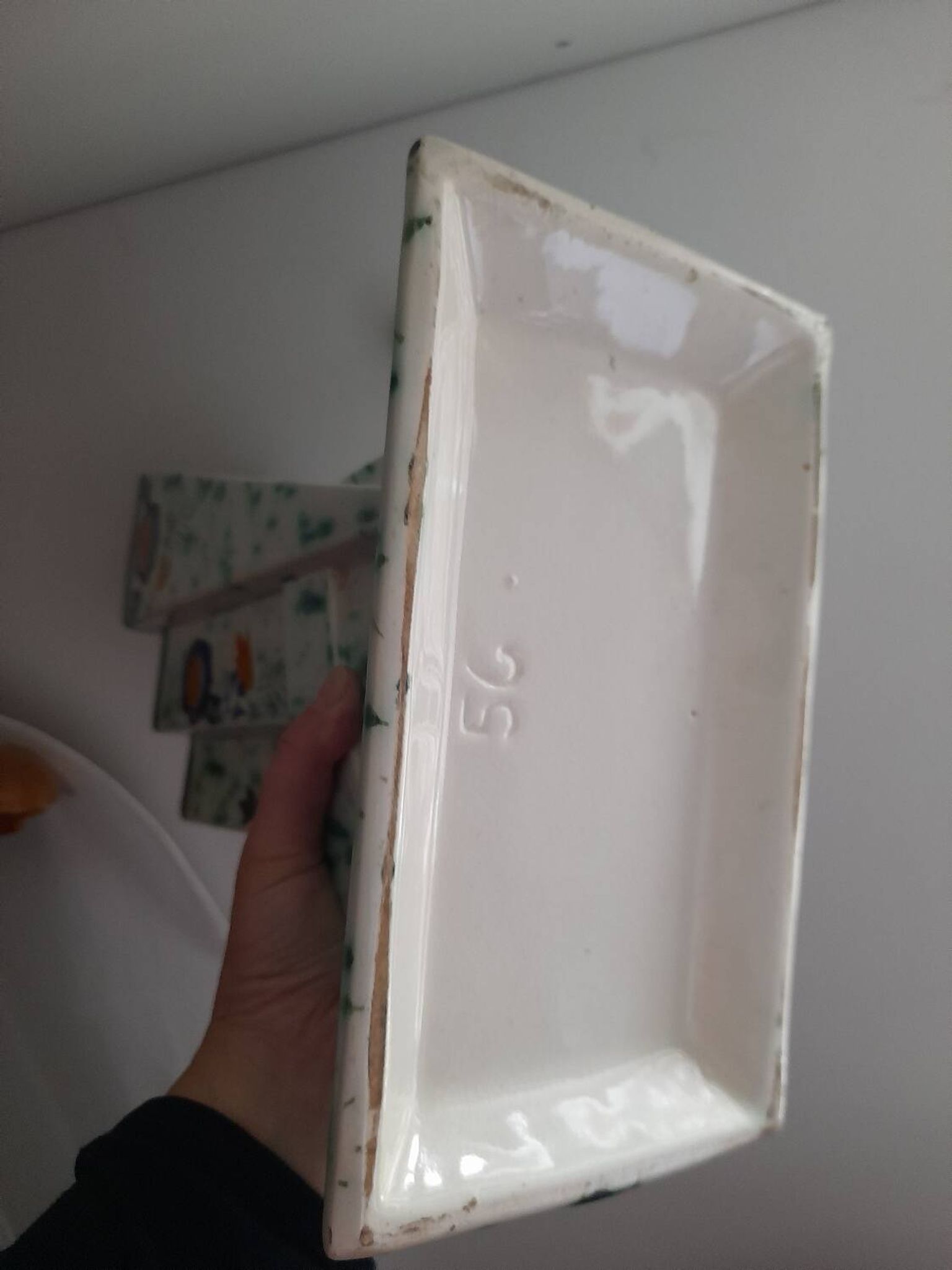 Large Art Deco vase from the 1930s, futuristic earthenware