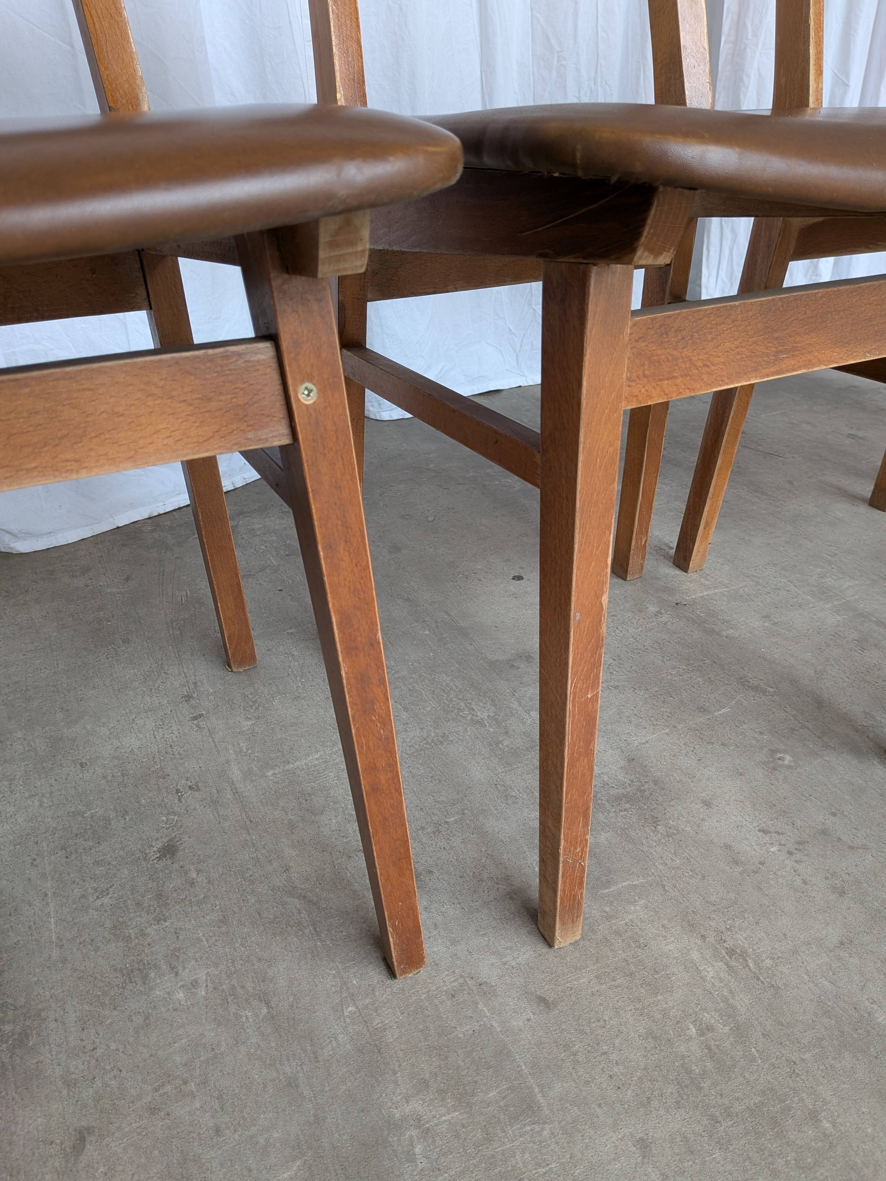 Vintage STOL Kamnik Dining Chair: 1970s Yugoslavian Mid-Century Leather Bis