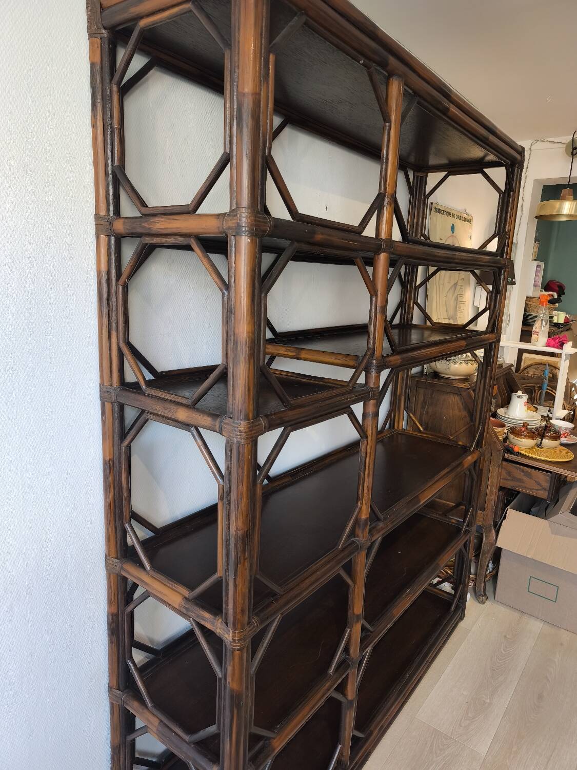 Rattan bookshelf