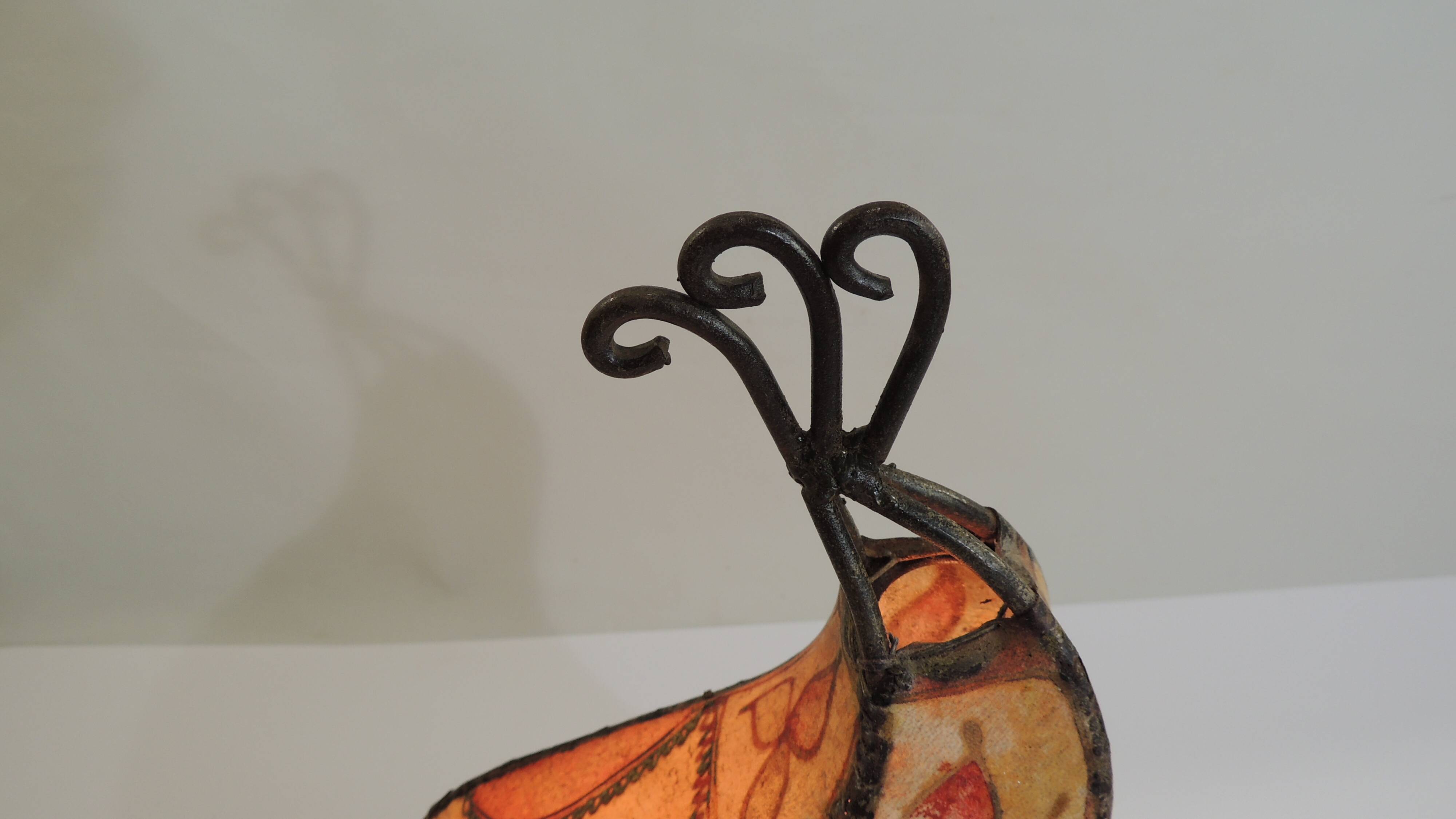 Moroccan henna lamp in leather /oriental lamp/Marrakech/45 cm /Vintage