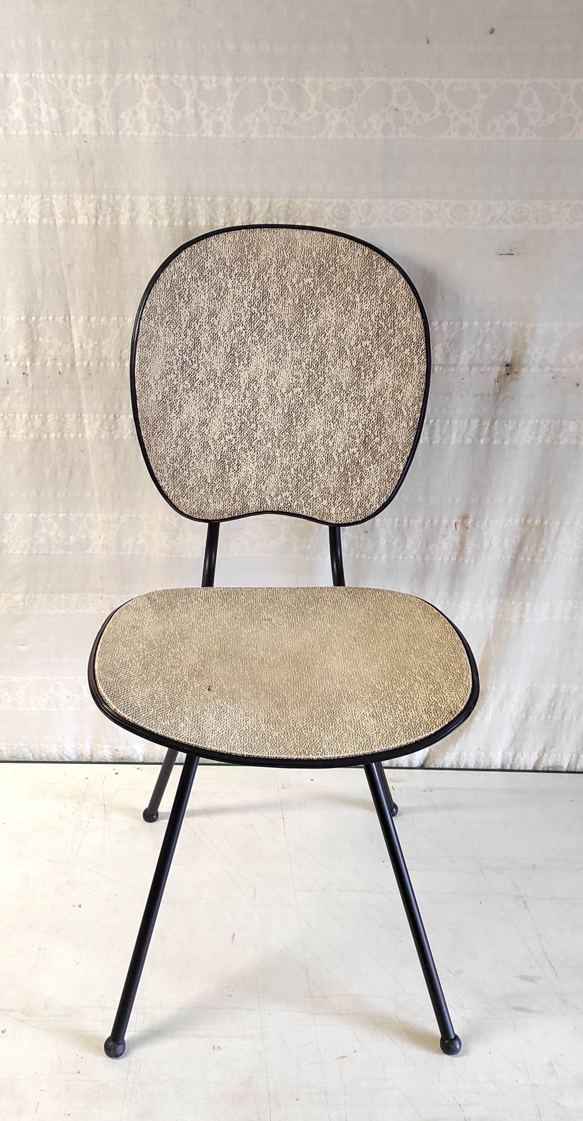 Vintage metal and leatherette chair - 1950s