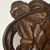 Basket or Pocket Emptying from the 1950s in Carved Wood signed A. Bouchez