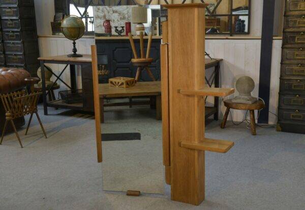 Wall shelf with adjustable mirror by Guillerme et Chambron for Votre Maison 1960's