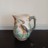 Wasmuel style slip pitcher heron decoration
