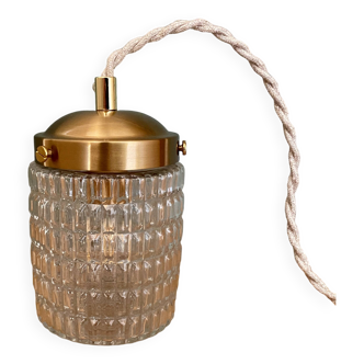 Vintage glass globe portable lamp or table lamp