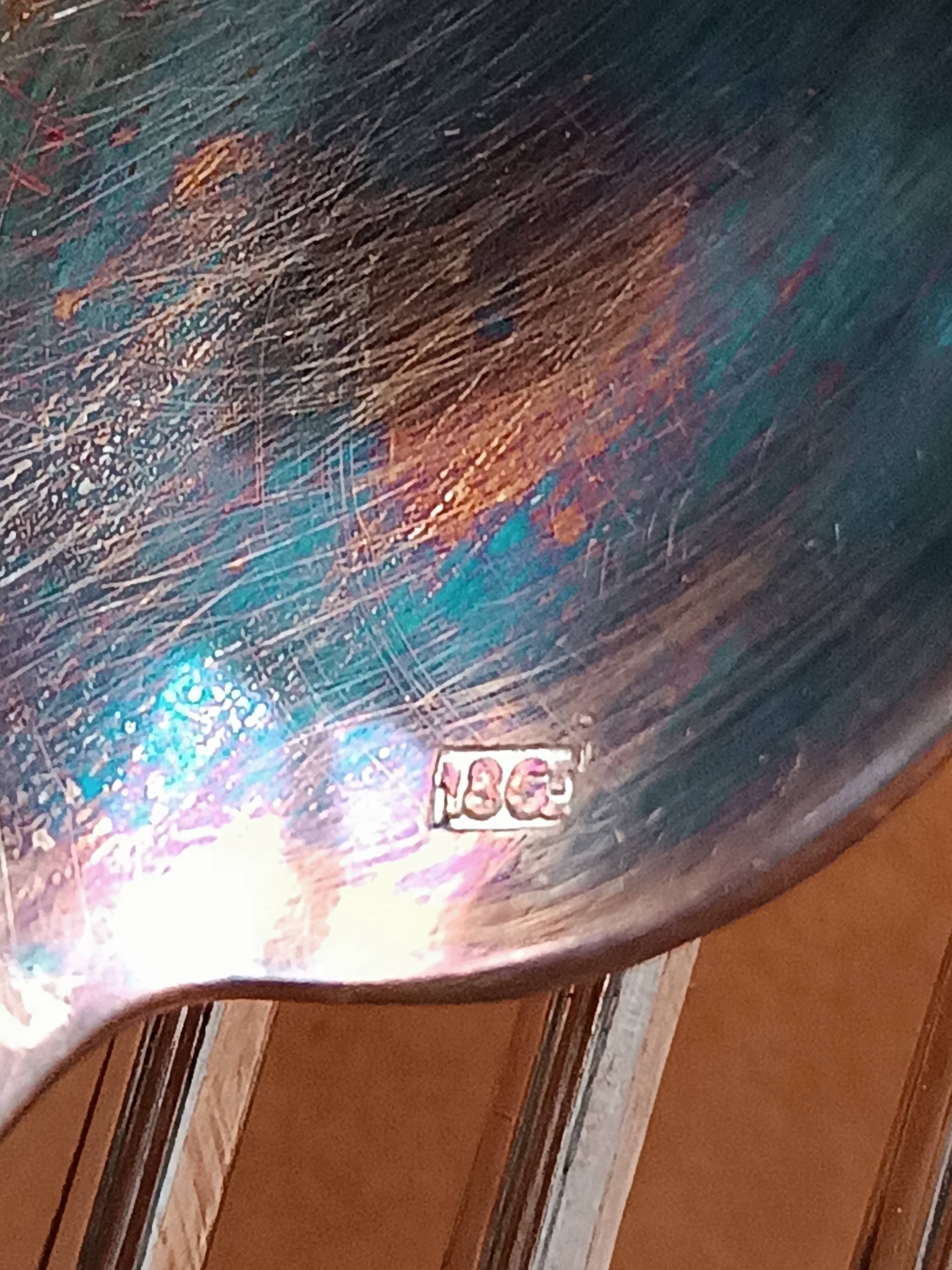 Box of 12 silver-plated metal teaspoons JM