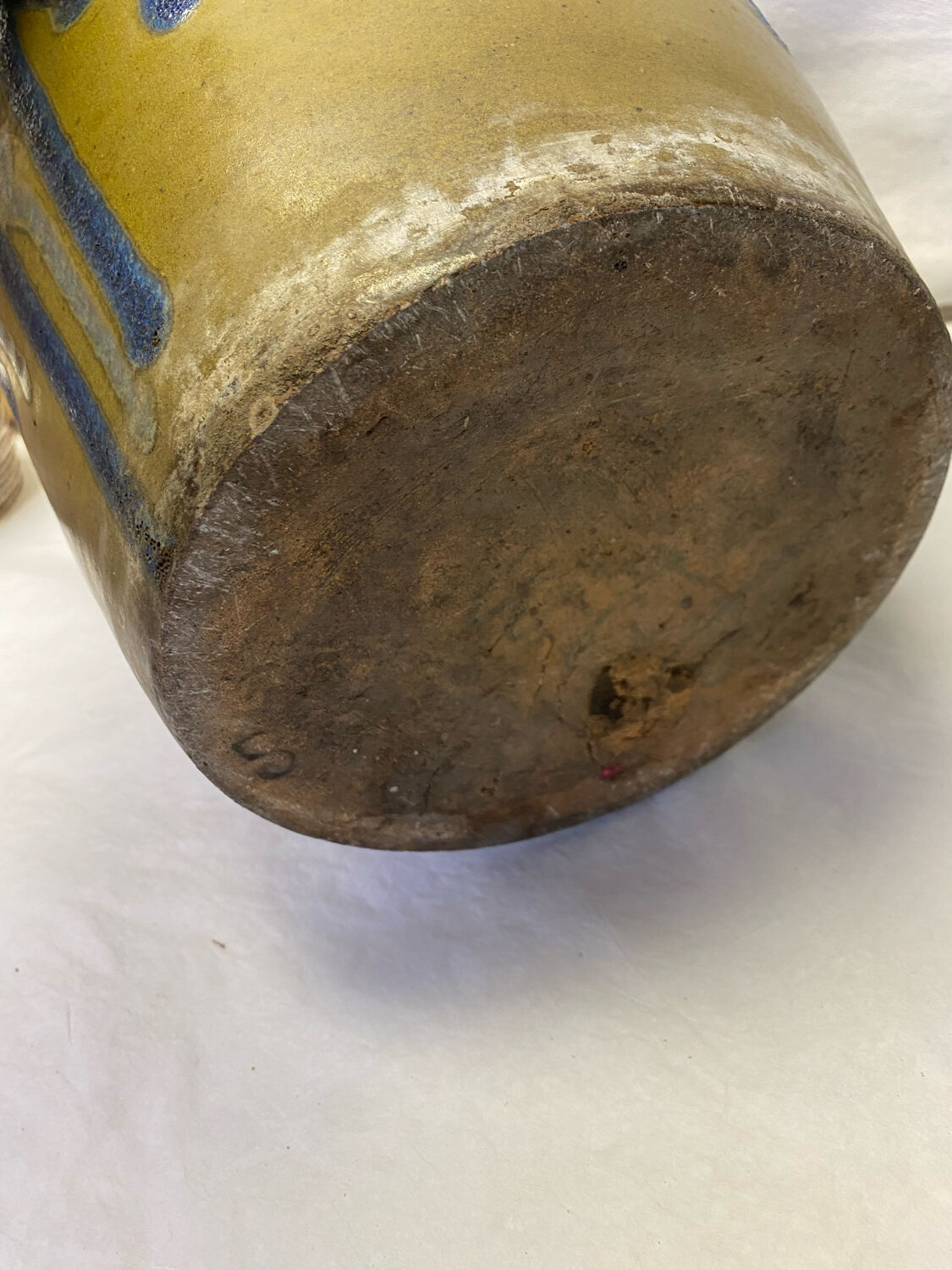 Flame blue sandstone vase