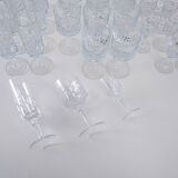 Set of crystal glasses, Italian design, 1970s, made in Italy