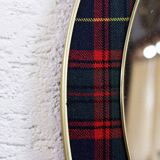 Vintage brass mirror in Scottish fabric
