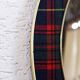 Vintage brass mirror in Scottish fabric