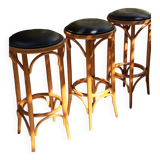 Set of 3 Baumann style bistro stools