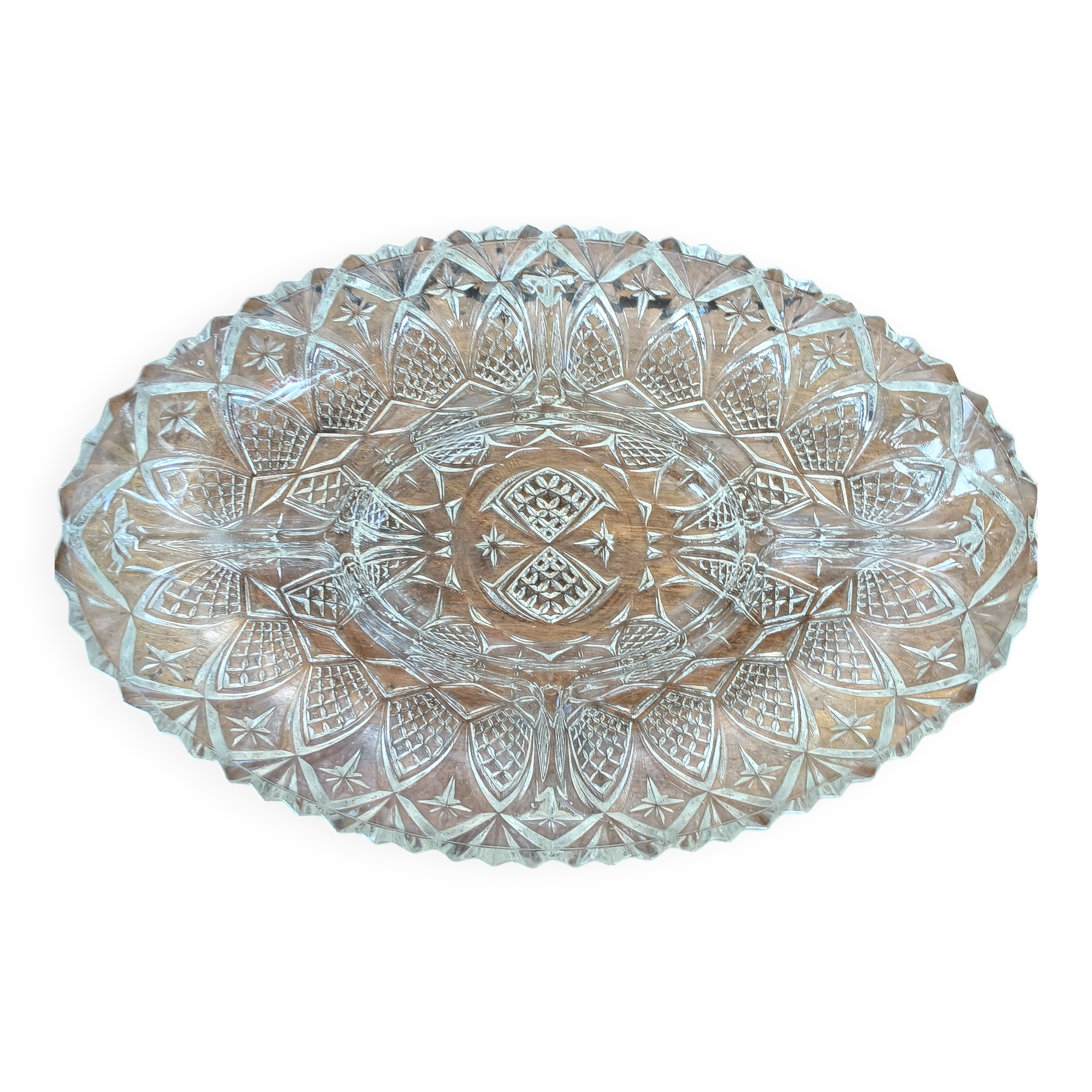 Vintage glass aperitif plate France