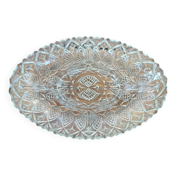 Plat apéritif vintage en verre France