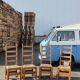 Ensemble de 4 chaises bois paille brutaliste