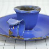 Candleholder in blue enamel