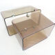 Lot of 2 Space Age wall shelves in smoked plexiglass 1970