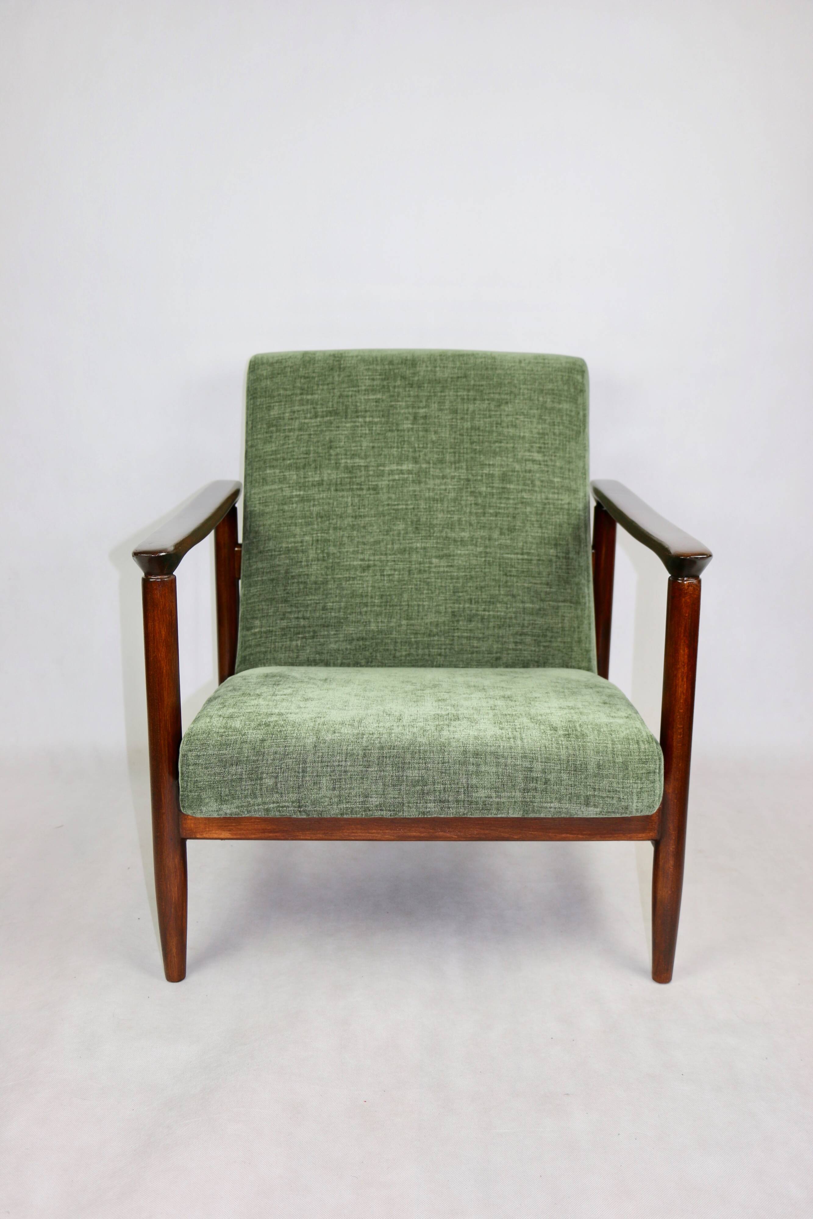 Green Olive GFM-142 Armchair by Edmund Homa, 1970s