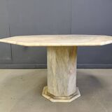 Octogonal italian marble dining table 1970s
