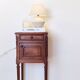 Louis XVI bedside table in walnut and marble - pink sculptures