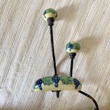 Metal and flowered ceramic coat hooks