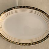 Pair of Saint Amand Ceranord gold and green porcelain dishes
