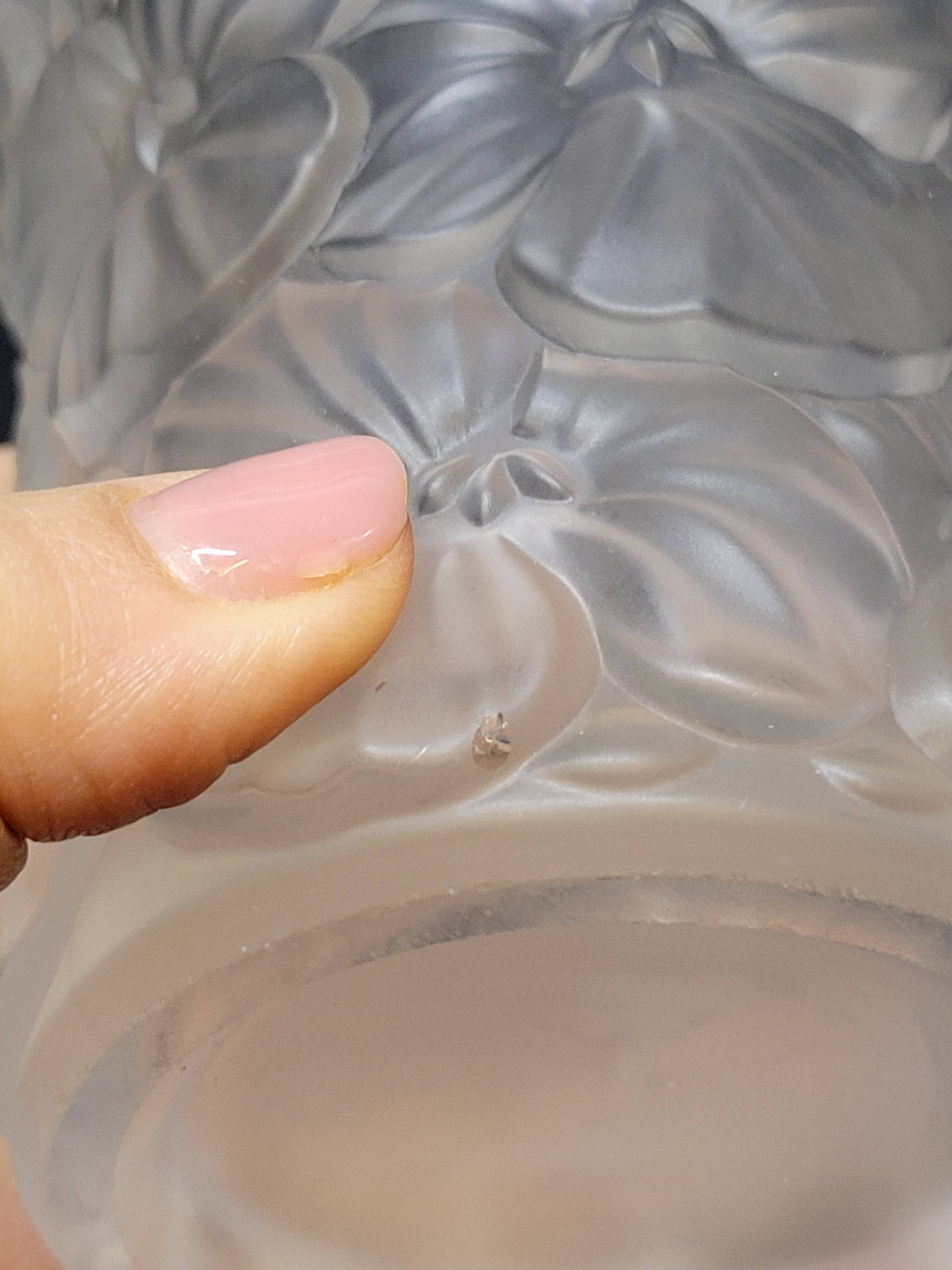 Josef Inwald Barolac Glassware Floral Vase Molded Pressed Frosted Art Glass