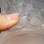 Josef Inwald Barolac Glassware Floral Vase Molded Pressed Frosted Art Glass